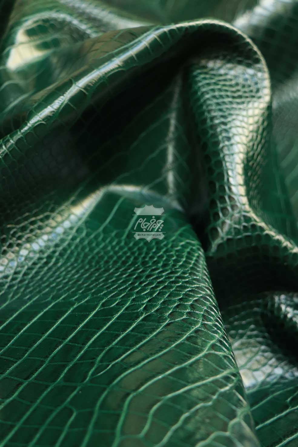 چرم گاوی روکو طرح دار سبز