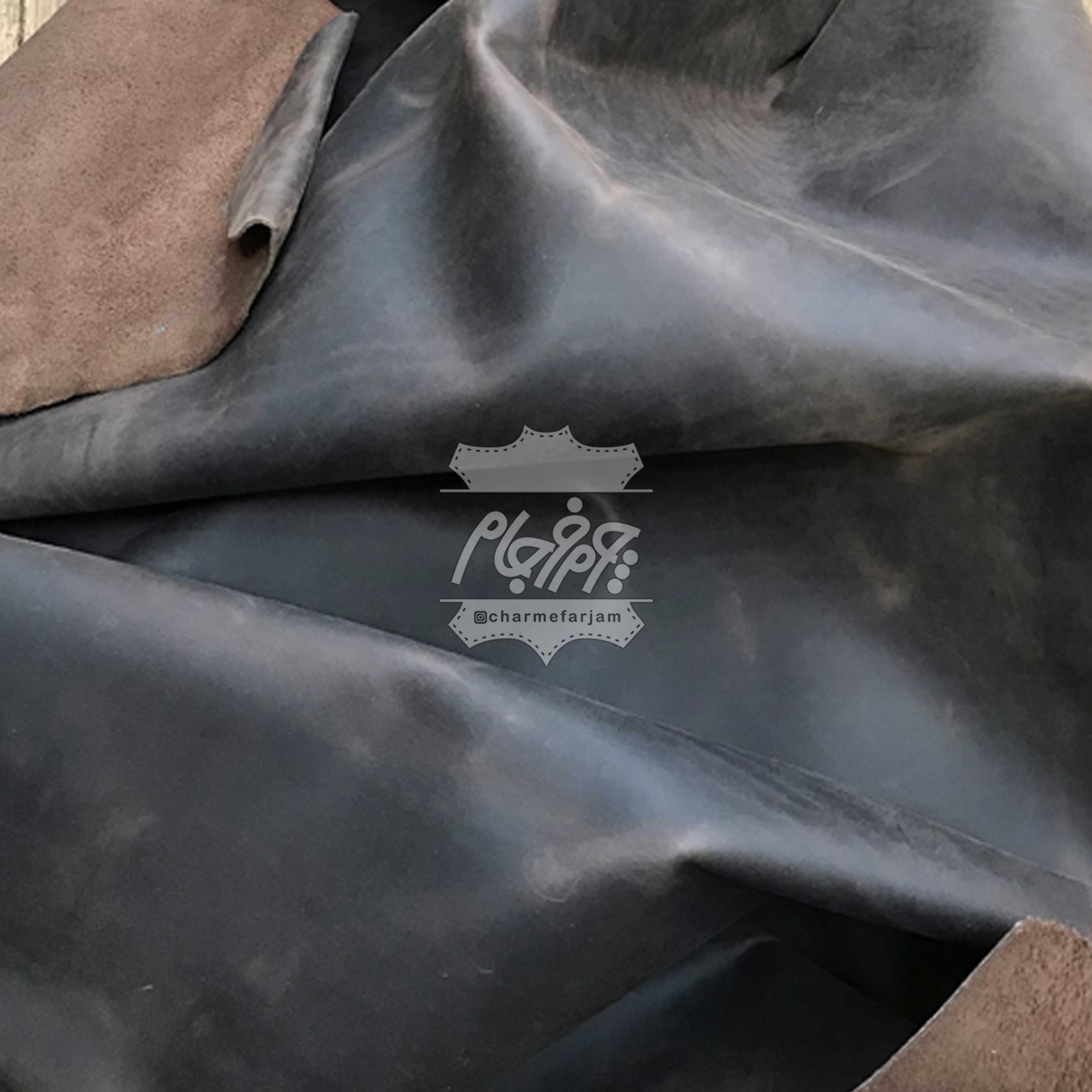 چرم گاوی کریزی هورس پولاپ قهوه ای تیره