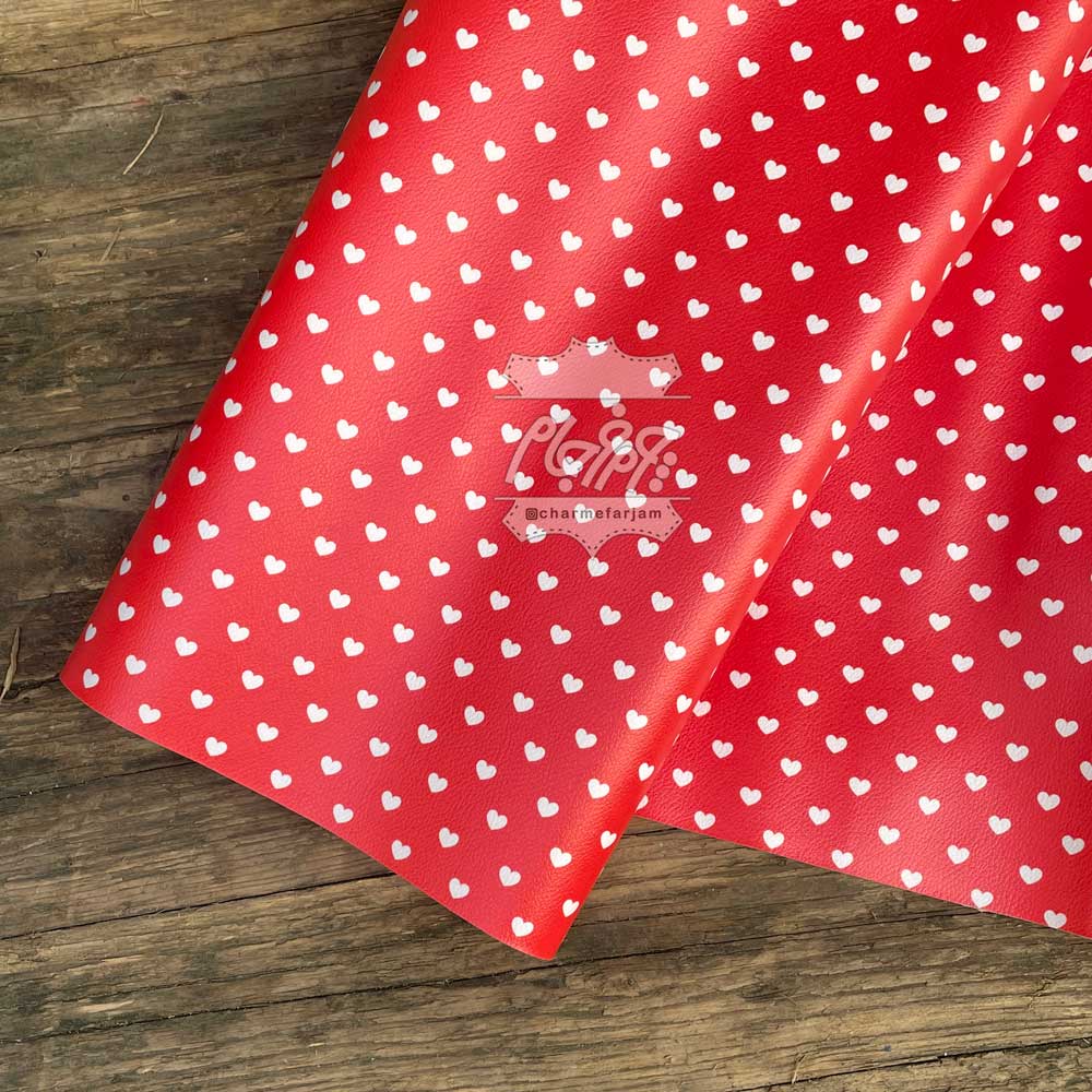 چرم فانتزی قلب سفید کد 160