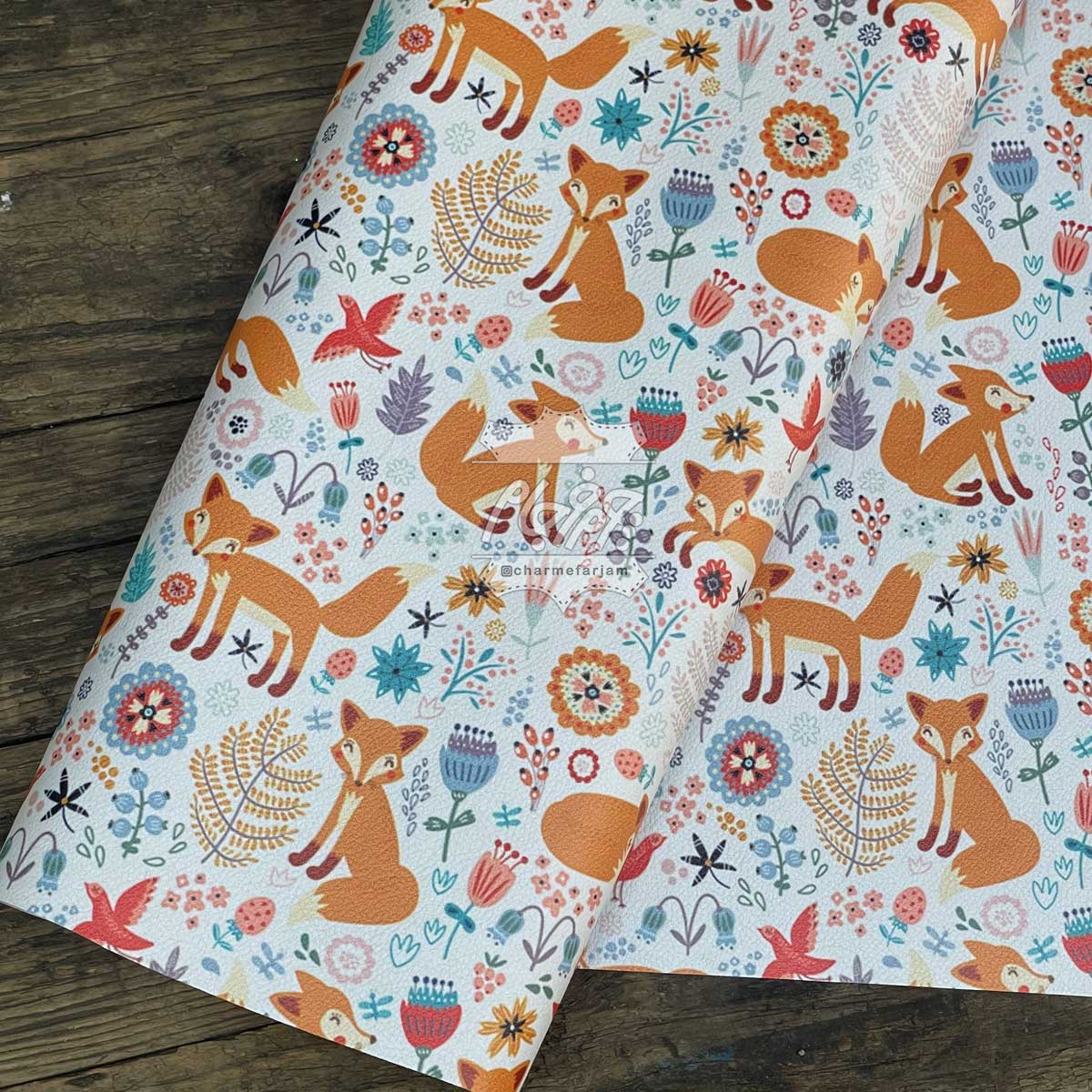 چرم فانتزی روباه و گل کد 266