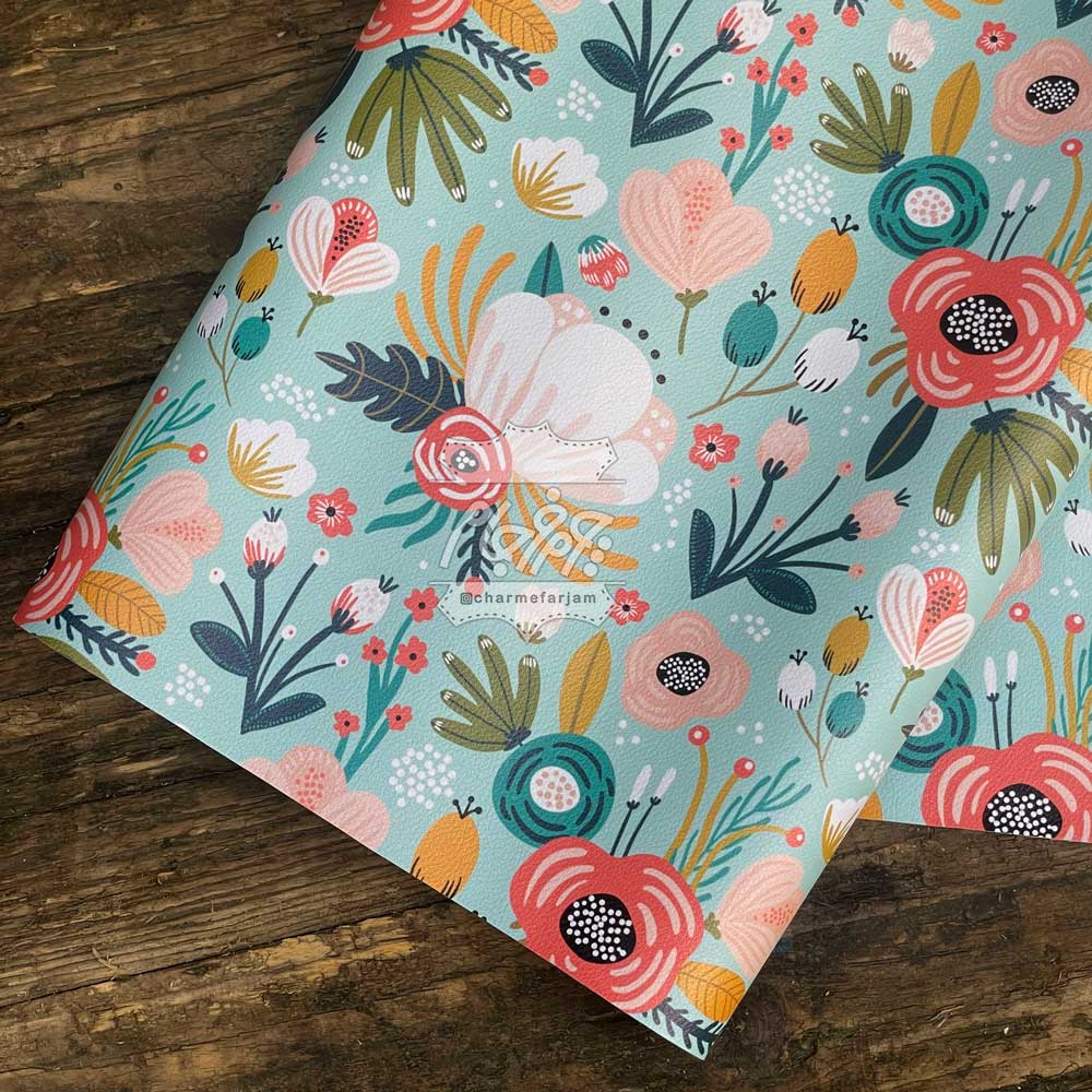 چرم فانتزی گل پیونی کد 274