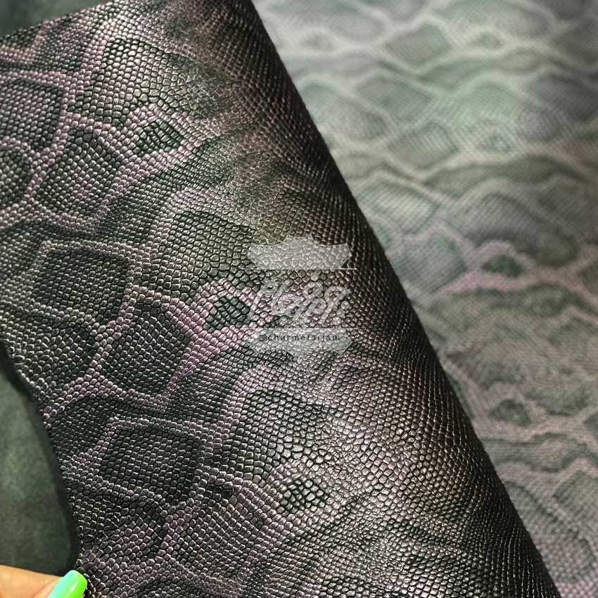چرم گاوی طرح snake  متالیک(ماری) بنفش