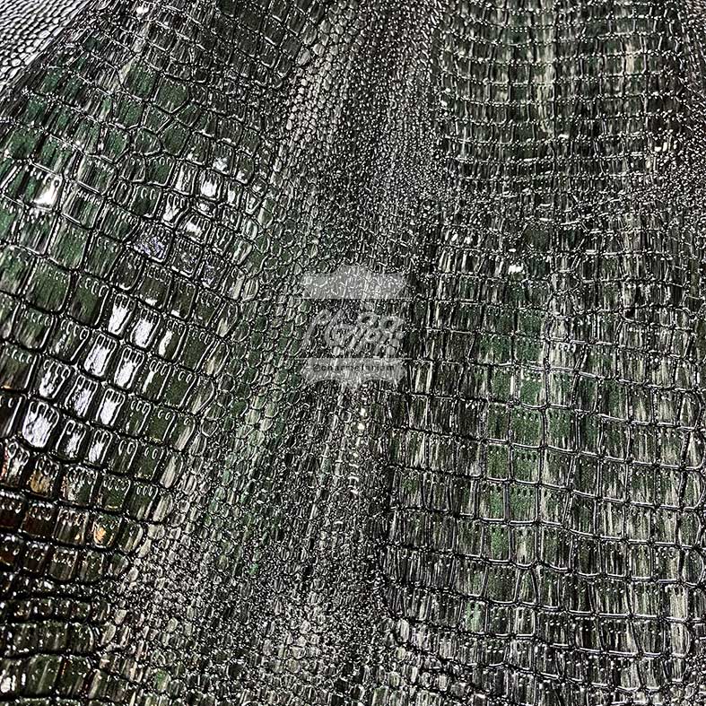 چرم گاوی ورنی روکو دست رنگ متالیک سبز