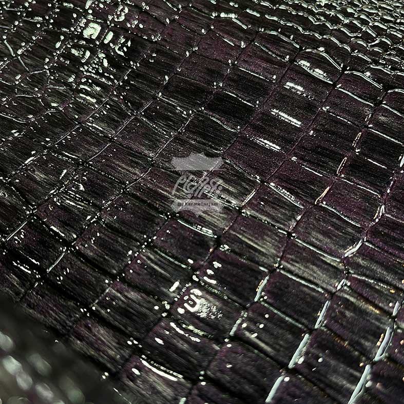 چرم گاوی ورنی روکو دست رنگ متالیک بنفش